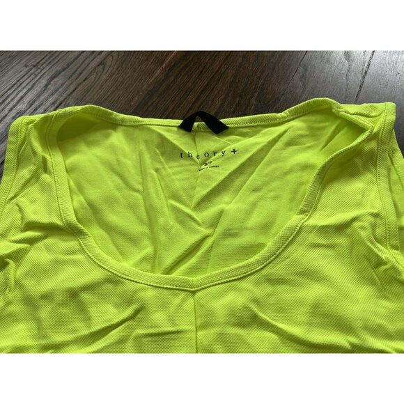 Theory + Tank Top Lime Green Scoop Neck Sleevless Stretch Tee Womens Size S/P - Picture 2 of 6
